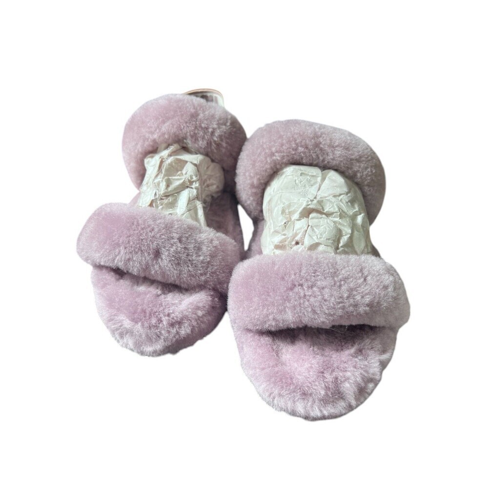UGG Women’s Fluff Oh Yeah Slingback Slides – Size 4 Pink Sheepskin Sandals - Picture 4 of 10